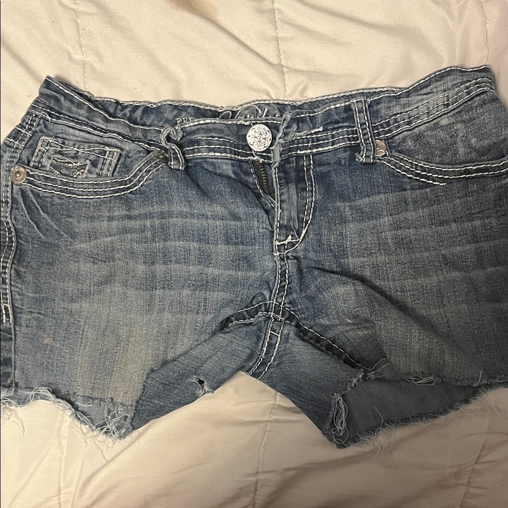 Vanity Distressed Blue Jean Shorts